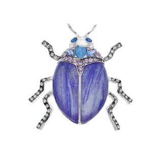 Dana Buchman Beetle Insect Purple Blue Bug Pin Brooch New in Box
